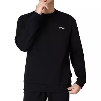 Li Ning Sports Lifestyle Series Однотонный дышащий универсальный свободный свитшот мужской свитшот черный AWDVE41-1 S