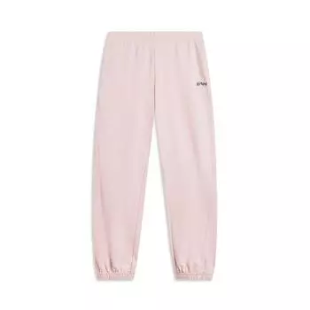 Li Ning Sports Lifestyle Series Повседневные простые однотонные трикотажные спортивные брюки с зауженным кроем, женские плавки, светло-розовые AKLV268-4 XS