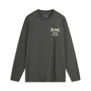 Li Ning Sports Lifestyle Series Повседневный минималистский однотонный свитер с круглым вырезом Свободная футболка Ice Silk Cool Dry с коротким рукавом AHSV279-8 S