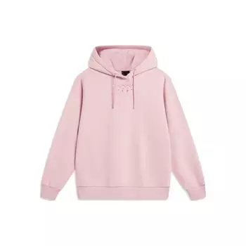 Li Ning Sports Lifestyle Series Повседневный свитер с капюшоном и длинными рукавами Женская толстовка Светло-розовая AWDT908-2 M