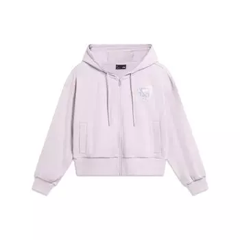 Li Ning Sports Lifestyle Series Printed Loose Hoodie Women Hoodies Lotus-Pink Purple AWDT372-1 S