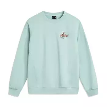 Li Ning Sports Lifestyle Series Простой Удобный Повседневный Универсальный С буквенным и животным принтом Свободный Свитшот Женский свитшот AWDVC74-7 XS