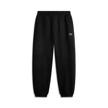 Li Ning Sports Lifestyle Series Простые Универсальные Удобные Повседневные Джоггеры с манжетами и средней посадкой Свободные Вязаные Джоггеры Мужские Джоггеры AKLVE23-1 S