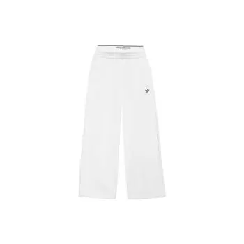 Li Ning Sports Lifestyle Series Прямые свободные спортивные повседневные брюки унисекс белые AKLS978-2 L