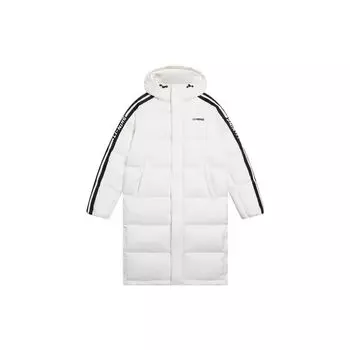 Li Ning Sports Lifestyle Series с принтом логотипа, длинный капюшон, длинный рукав, пуховик, унисекс, верхняя одежда, белый AYMS335-2 XXXL