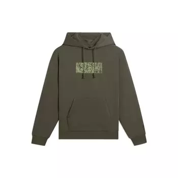 Li Ning Sports Lifestyle Series с принтом логотипа, флисовая толстовка с капюшоном, унисекс, темно-оливково-зеленый AWDSB43-2 S