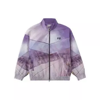 Li Ning Sports Lifestyle Series Scenic Plant Print Casual Jacket Women Jacket Purple AFDS206-4 L