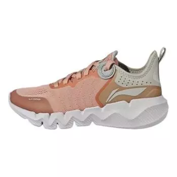Li-Ning Sports Lifestyle Series Simple Fashion Comfortable Non-Slip Wear-Resistant Low-Top Casual Shoes Women Casual Shoes Peach Pink AGLU238-3 36