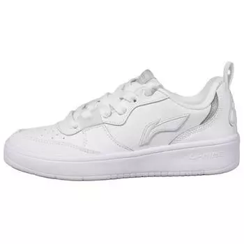 Li Ning Sports Lifestyle Series синтетическая кожа удобные модные нескользящие износостойкие низкие кроссовки для скейтбординга женские кроссовки белые AGCU544-9 36