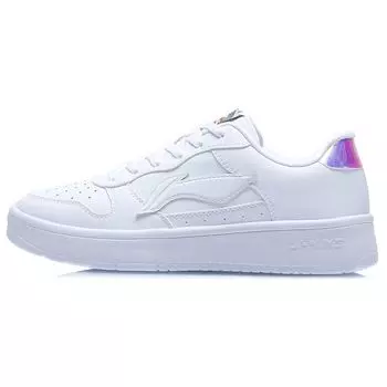 Li Ning Sports Lifestyle Series синтетическая кожа противоскользящие прочные легкие низкие кроссовки для скейтбординга женские кроссовки белые AGCQ578-2 35