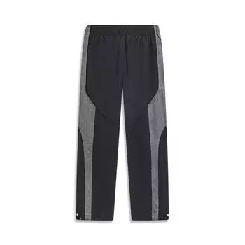 Li-Ning Sports Lifestyle Series Spliced Mid-Rise Tapered Knit Joggers Men Joggers Black AYKU017-3 M