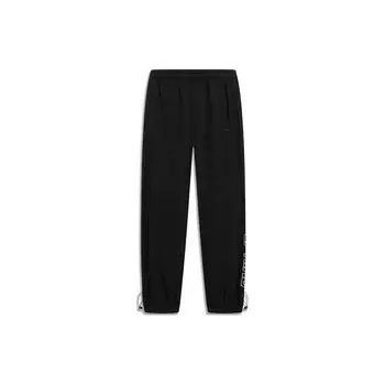 Li Ning Sports Lifestyle Series SS23 Боковая надпись с эластичными манжетами Трикотажные джоггеры мужские джоггеры черные AKLT247-2 L