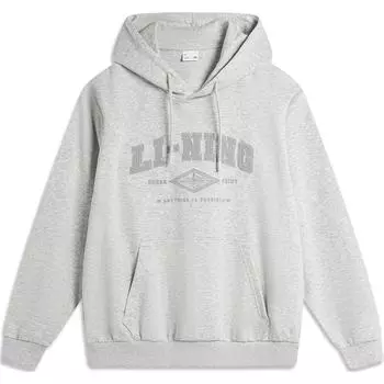 Li Ning Sports Lifestyle Series свитер с капюшоном с длинным рукавом и надписью Мужская толстовка светло-желтого цвета с цветочным принтом и серым оттенком AWDU615-5 S