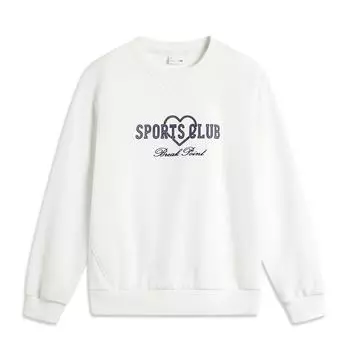 Li Ning Sports Lifestyle Series свитер с буквенным принтом флисовая свободная толстовка с длинным рукавом женская толстовка Off-White AWDU446-1 XS