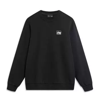 Li Ning Sports Lifestyle Series свободный круглый вырез свитер с длинным рукавом инфракрасный антибактериальный флис теплый универсальный зимний свитшот AWDTB49-9 S