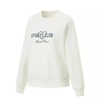 Li Ning Sports Lifestyle Series Trendy Letter Round Neck Удобная дышащая универсальная свободная толстовка Женская толстовка Off-White AWDU448-1 S