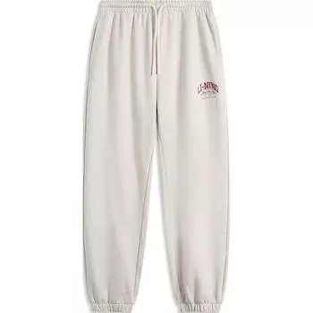 Li Ning Sports Lifestyle Series Weekend Youth American Vintage Simple Loose Fit Drawstring Cuffs Casual Knit Sweatpants Men низ AKLU939-2 M