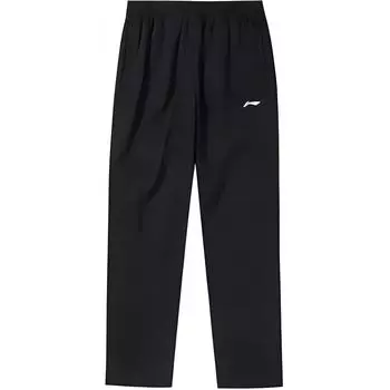 Li Ning Sports Loose Вышитый логотип Трикотажные прямые повседневные брюки мужские низ черный AYKT391-1 4XL