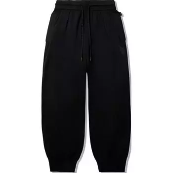 Li Ning Sports Минималистичные однотонные дышащие повседневные брюки на шнурке Мужские брюки Черные AMBV173-2 S