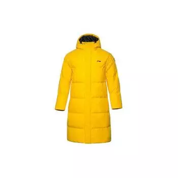 Li Ning Sports Теплая ветрозащитная куртка-пуховик для мужчин, верхняя одежда, желтый AYMQ135-3 XL