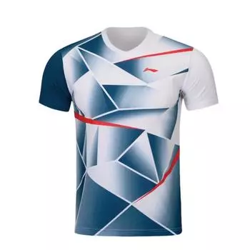 Li Ning Sports Training Running Дышащая футболка с круглым вырезом и логотипом Свободная прямая футболка с коротким рукавом Мужские топы AAYS067-3 S