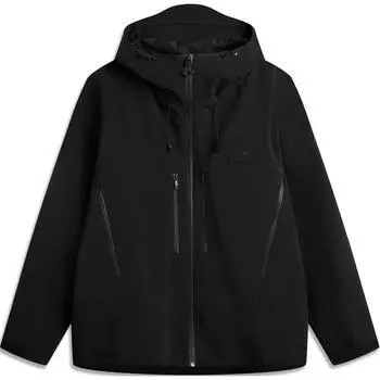 Li Ning Sports Trend Series Anti-Rain Удобная повседневная свободная дышащая ветровка с капюшоном Мужская верхняя одежда черного цвета AEMU009-2 L