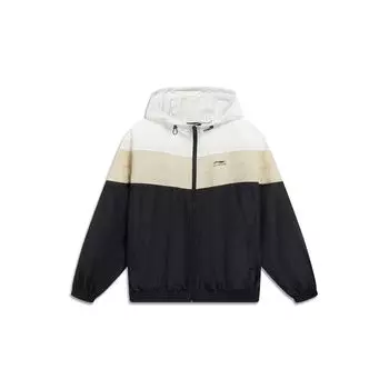 Li Ning Sports Trend Series Casual Color Block Letter Woven Jacket Men Jacket Black AFDT165-3 L