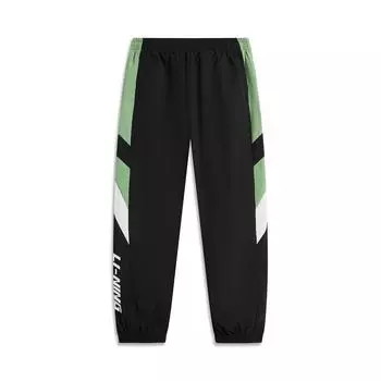 Li-Ning Sports Trend Series Color Block Letter Mid-Rise Comfortable Breathable Cuffed Knit Joggers Men Joggers Black AYKU163-1 XL