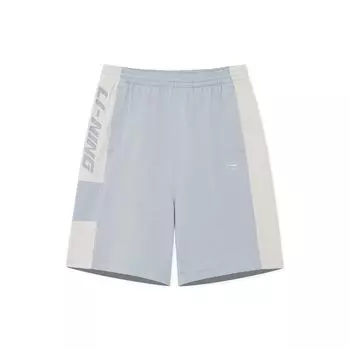 Li Ning Sports Trend Series Color Block Logo Print Loose Casual Shorts Men shorts Gray AKSS305-3 XL