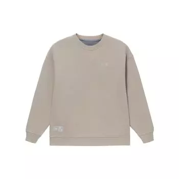 Li-Ning Sports Trend Series Двусторонний свободный пуловер с круглым вырезом Топы унисекс Овсяно-серый Угольно-серый AWDS085-2