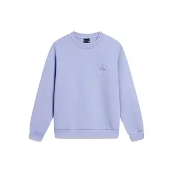 Li Ning Sports Trend Series Letter Print Casual Celebrity Neck Pullover Толстовка Женская толстовка Chuan-Gray-Blue AWDU038-5 XS