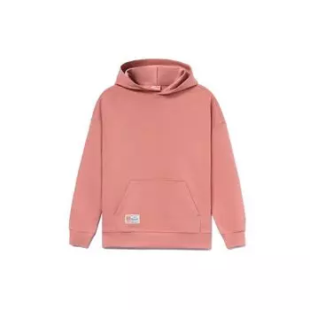 Li Ning Sports Trend Series Маленький карман с логотипом Однотонный свободный свитер с капюшоном Длинный рукав Толстовка Мужская толстовка Розовый AWDR869-3 XXXL