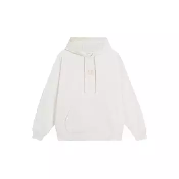 Li-Ning Sports Trend Series однотонная толстовка с буквенным принтом, топы унисекс, молочно-белый AWDS921-4 XXL