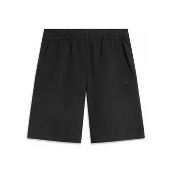 Li Ning Sports Trend Series однотонные, со средней талией, удобные, универсальные, дышащие, прямые, повседневные шорты, мужские шорты, черные AKSU535-2 M