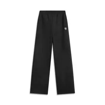 Li Ning Sports Trend Series Однотонные Свободные Дышащие Универсальные Спортивные Брюки Прямого Покроя Женские брюки Черный AKLV064-2 L