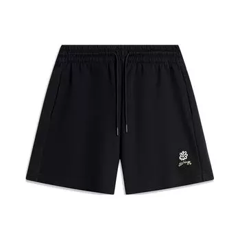 Li Ning Sports Trend Series однотонные свободные повседневные шорты со шнуровкой женские шорты черного цвета AKSU320-3 S