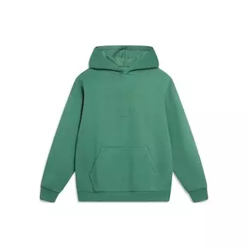 Li Ning Sports Trend Series однотонный свободный свитер с капюшоном унисекс толстовки темно-зеленый AWDT757-2 M