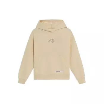 Li Ning Sports Trend Series Rhinestone Logo Loose Sports Hoodie Women Hoodies Vanilla-Yellow AWDS046-5 M