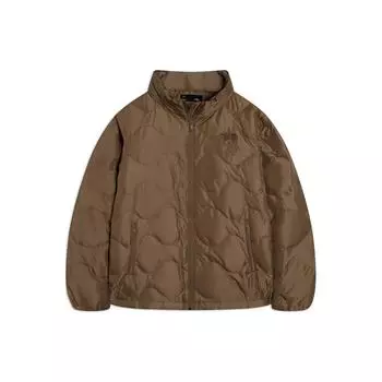 Li-Ning Sports Trend Series сплошной цветной принт с логотипом на молнии, пуховик, мужская верхняя одежда, лисье-коричневый AYMS081-1 L