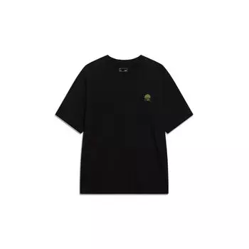 Li-Ning Спортивная трендовая серия Tree Brand Logo Print с круглым вырезом и коротким рукавом Футболка Мужские топы Черный AHST183-4 XS