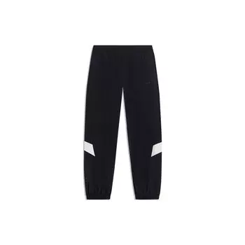 Li Ning Sports Trend Series удобные повседневные однотонные зауженные трикотажные джоггеры женские джоггеры черные AYKT168-6 XL