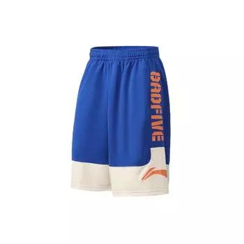 Li Ning Sports трикотажные баскетбольные шорты мужские низы ярко-сапфировый яично-серый AAPQ007-14 M