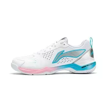 Li Ning Sports Удобные Амортизирующие Износостойкие Низкие Кроссовки для Бадминтона Унисекс Белые Серебристые Синие AYZV001-2 44