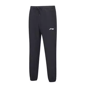 Li Ning Sports Woven Windproof Fleece Thick Cuff Casual Bottoms Men Bottoms Black AYKU811 L