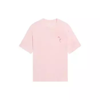 Li Ning SS22 Cherry Blossom Series свободная футболка с коротким рукавом и круглым вырезом женская розовая AHSS912-2 L