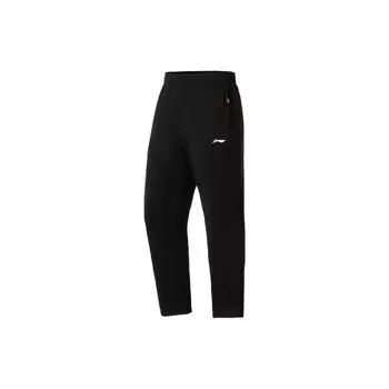 Li Ning SS22 Fitness Series однотонные эластичные прямые трикотажные спортивные брюки мужские брюки черные AKLS349-1 S