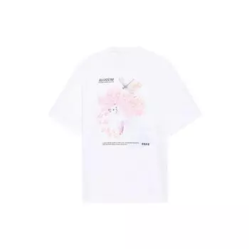 Li-Ning SS22 Sakura Series Дышащая повседневная спортивная футболка с тонким логотипом, топы унисекс, белая AHSS911-1 M