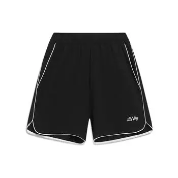 Li Ning SS23 Logo Print Quick-Dry Fitness Shorts Women shorts Black AKST640-1 XS