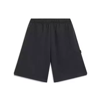 Li-Ning SS23 Спортивные трендовые однотонные свободные шорты мужские черные AKST197-2 M