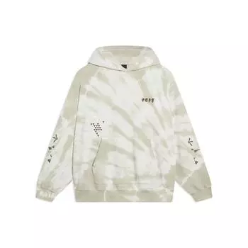 Li-Ning SS23 Свободная толстовка с капюшоном Tie-Dye Топы унисекс Желто-серый AWDT261-2 S